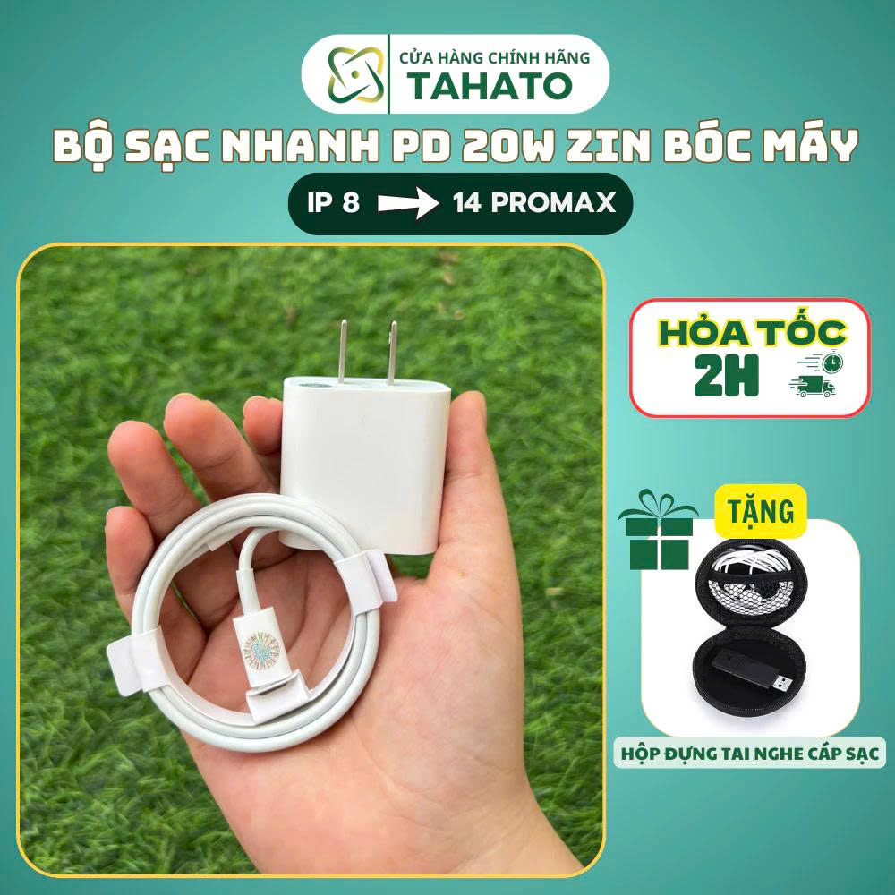 Bộ củ cáp sạc nhanh pd 20w Zin Lightning  hỗ trợ sạc nhanh từ 8/x/xsmax...14prm- BH 12 tháng