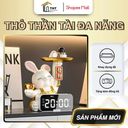 Tượng Thỏ Thần Tài THT DECOR Tượng Thỏ Decor Phát Tài Kèm Đồng Hồ Điện Tử LED Hiện Đại Trang Trí Nhà