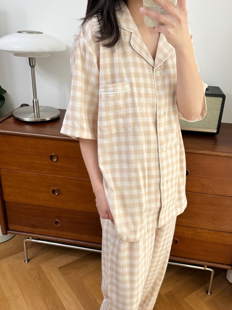 Pyjamas 100% Cotton Xô Nhật Mềm Hai Lớp