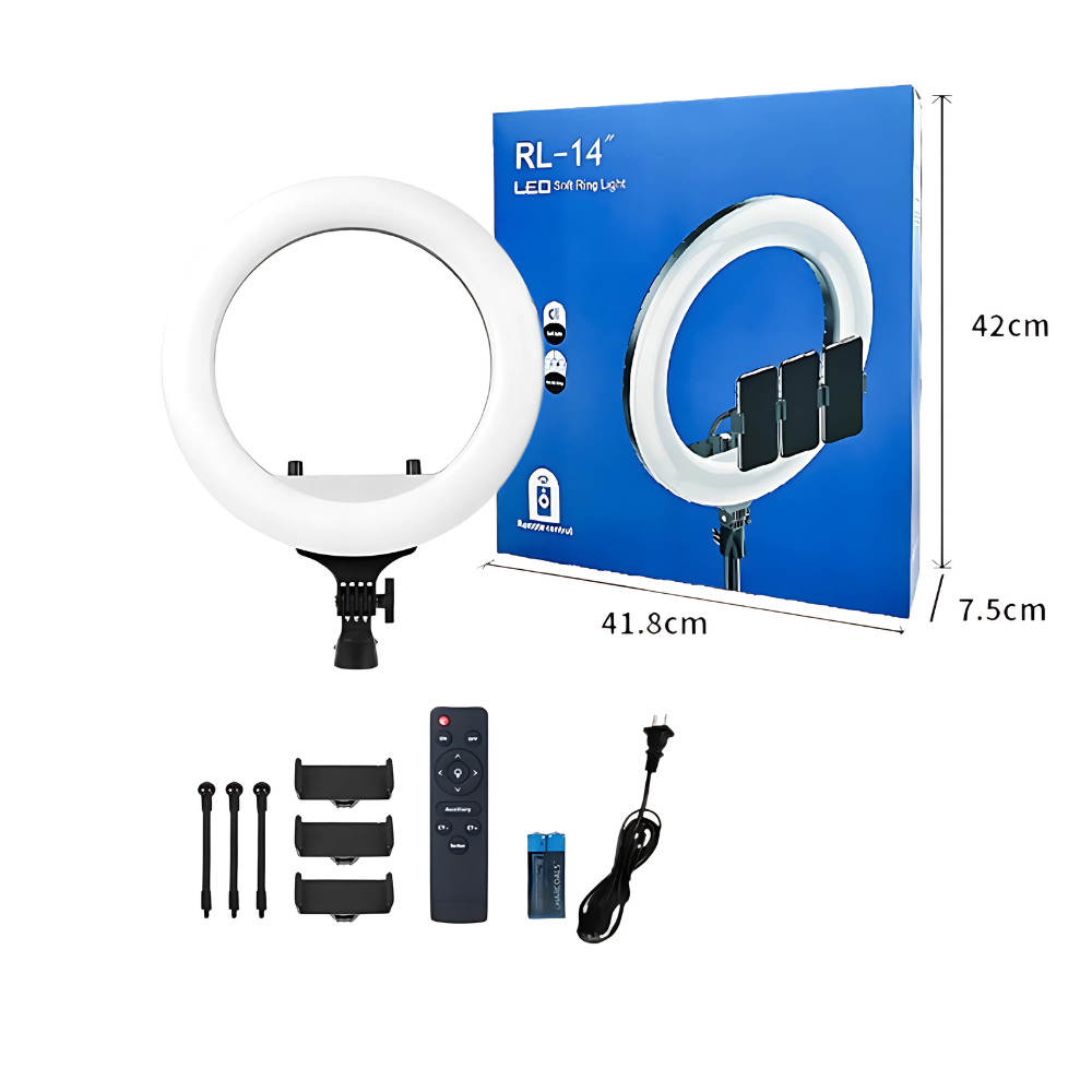 Bộ Đèn RL14A 36cm + 3 Kẹp ĐT+ Remot+ Chân 8819