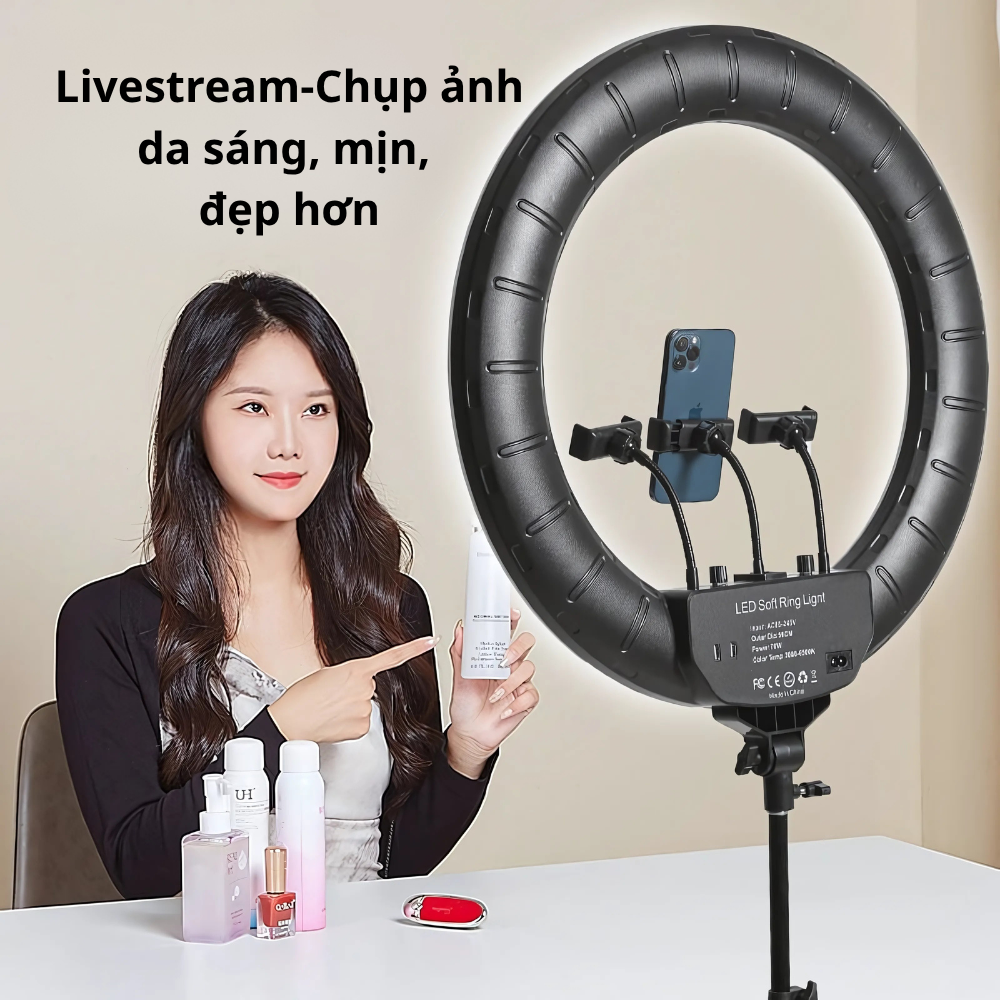 Combo Đèn RL14B 36cm + 3 Kẹp ĐT+ Remote Kèm Chân 8819 - 0.8Kg - Ảnh 6