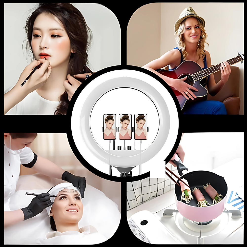 Bộ Đèn Livestream RL18B 45cm + 3 Kẹp ĐT+ Kèm Chân 8819 0,8kg - Ảnh 5