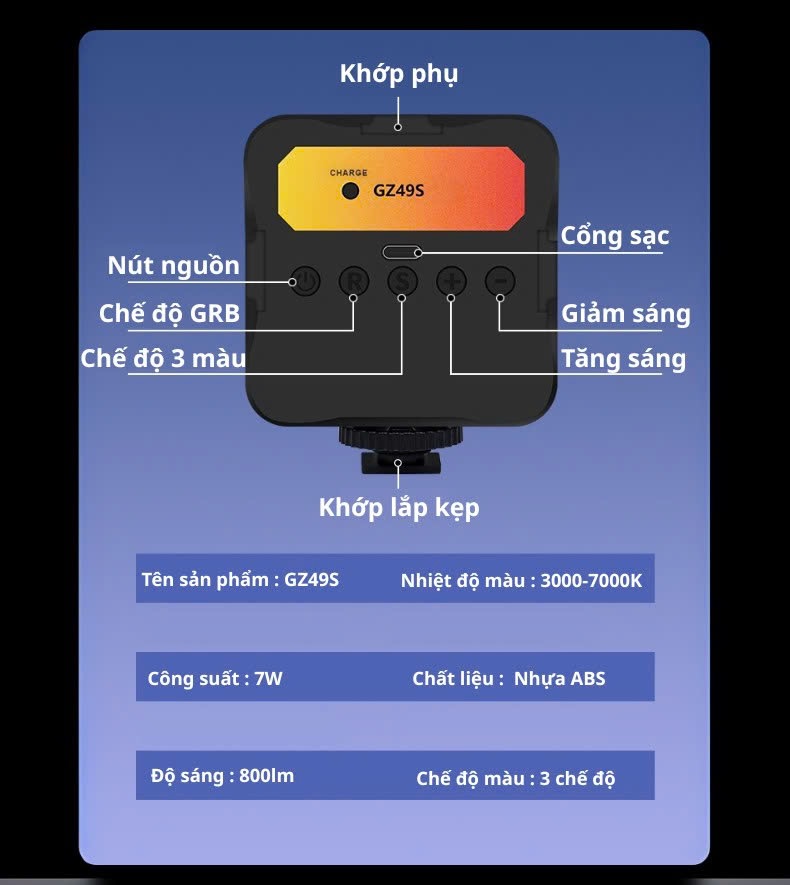 Đèn Led Kẹp Điện Thoại Selfie GZ49S – Tiện lợi mọi lúc, mọi nơi - Ảnh 2