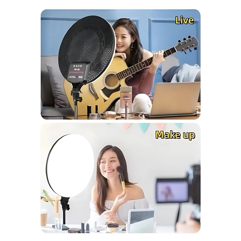 Bộ Đèn LED Livestream Tròn Tràn Viền PF-45cm Điều Chỉnh Màu có Remote Kèm Chân 8819 - Ảnh 4