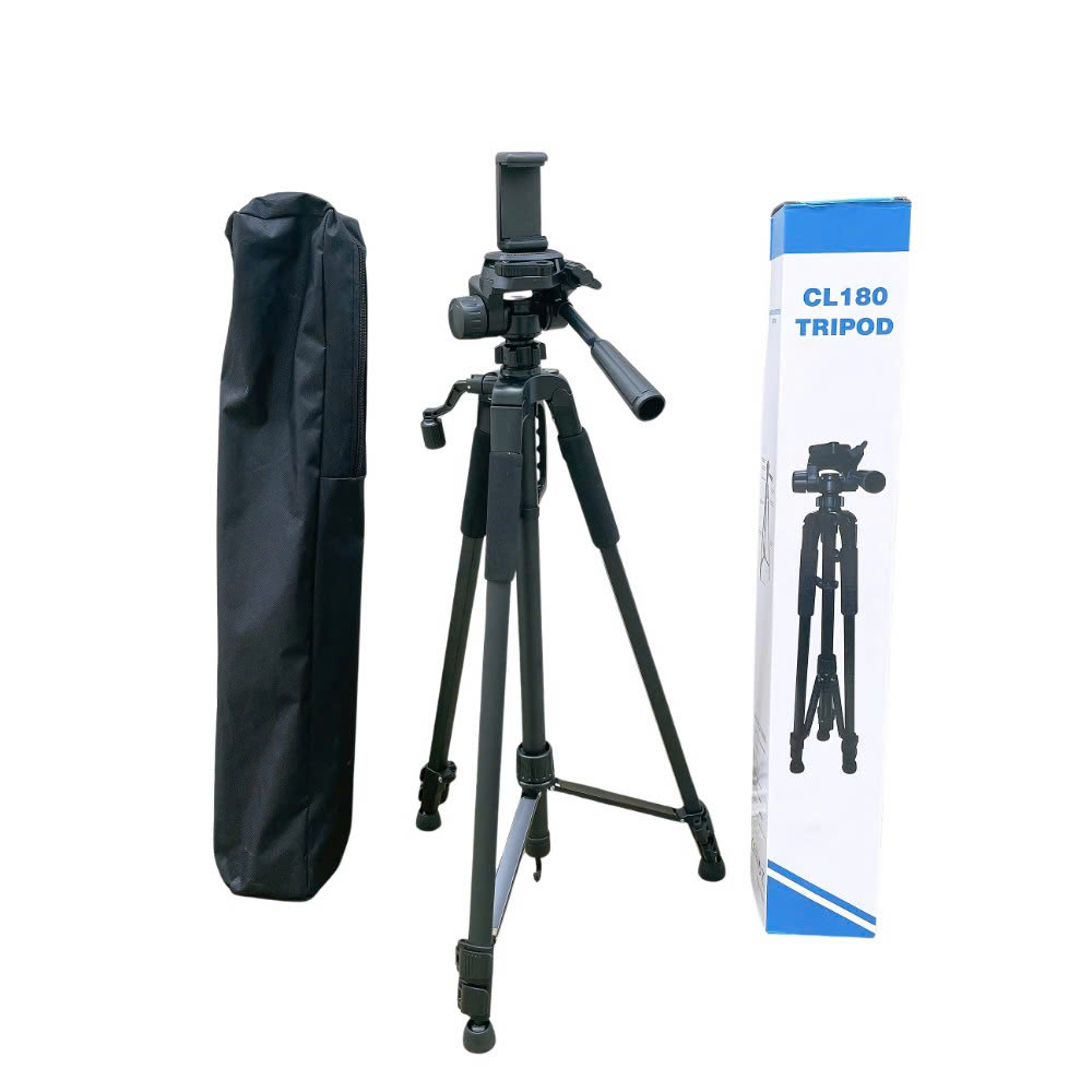 Chân Máy Ảnh Tripod CL180 Đa Năng Cao 1m8 – Giá Đỡ Điện Thoại & Máy Ảnh Xoay 360°