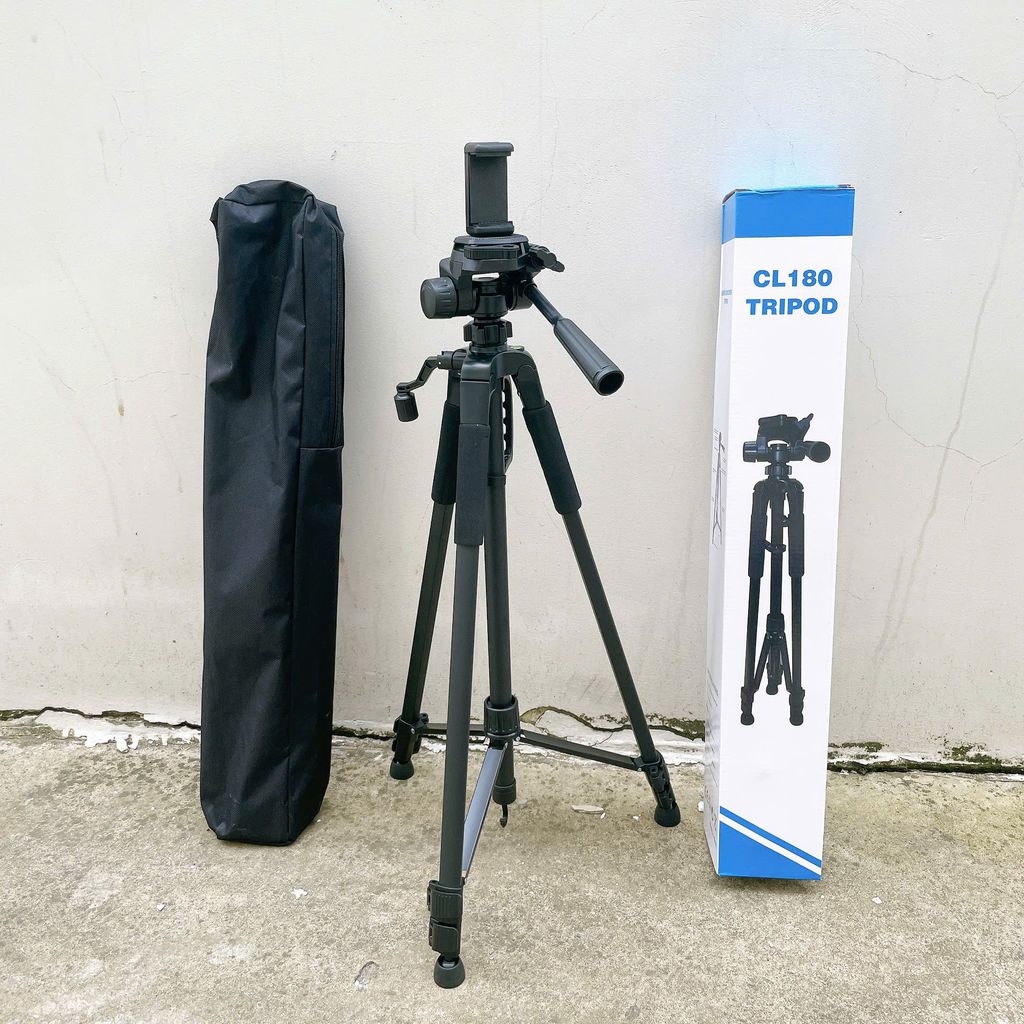 Chân Máy Ảnh Tripod CL180 Đa Năng Cao 1m8 – Giá Đỡ Điện Thoại & Máy Ảnh Xoay 360° - Ảnh 2