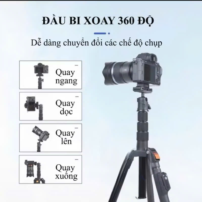 Chân Máy Ảnh Điện Thoại Tripod Yunteng VCT-180 – Chất Liệu Kim Loại - Nhỏ Gọn Tiện Lợi - Cao Tối Đa  - Ảnh 5