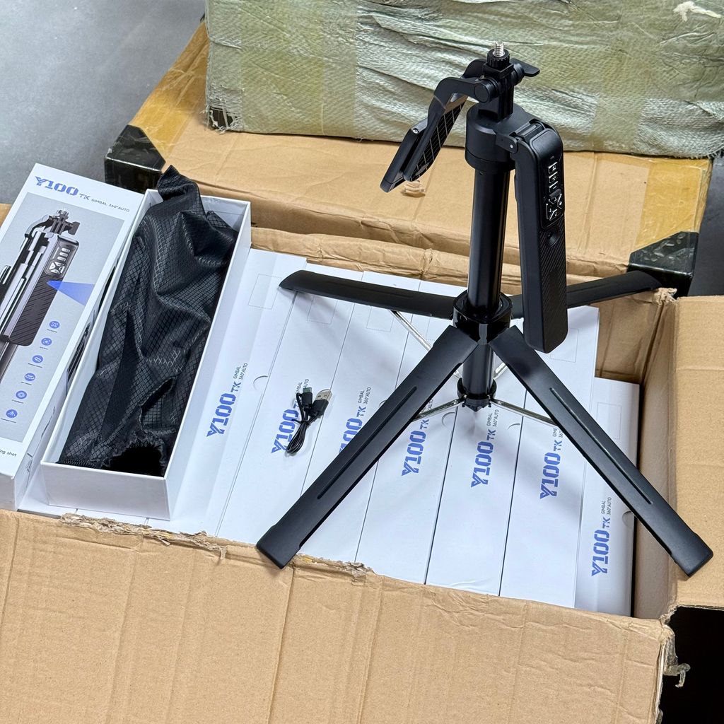 Gậy Selfie Tripod Gimbal AI Y100 TK – Hợp Kim Nhôm Không Gỉ, Kéo Dài 68cm–180cm