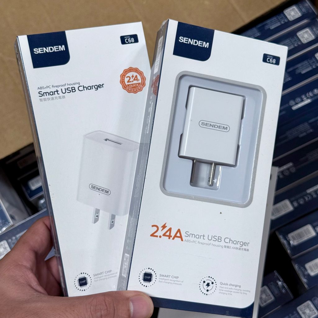 Củ USB nguồn AC 100-240V, đầu ra DC 5V-2.4A, Model C68
