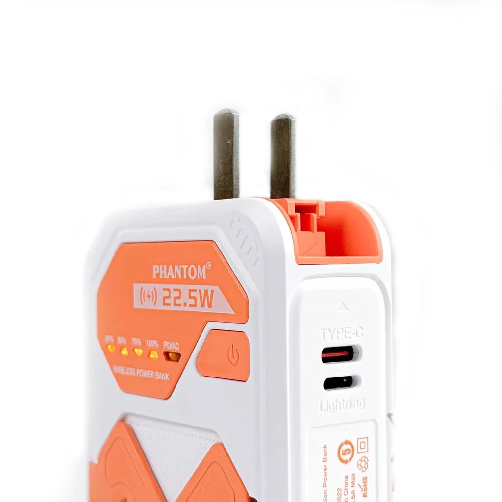 pin dự phòng PHANTOM P40 10.000mah đa năng kèm chân Cắm điện - Ảnh 3