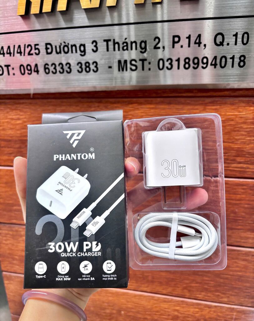 Bộ Sạc PHANTOM PT6 30W C - C GAN free VAT - Ảnh 4