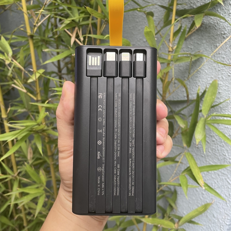 Pin Dự phòng PHANTOM p18 20,000mah Sạc nhanh kèm dây trong suốt - Ảnh 2