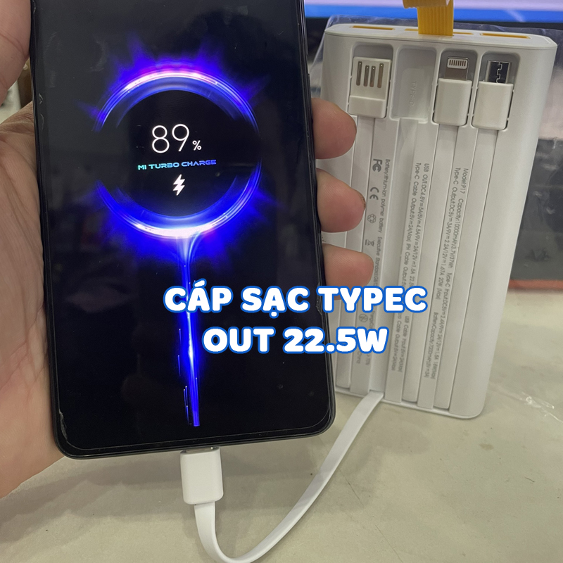 Pin Dự phòng PHANTOM p18 20,000mah Sạc nhanh kèm dây trong suốt - Ảnh 4