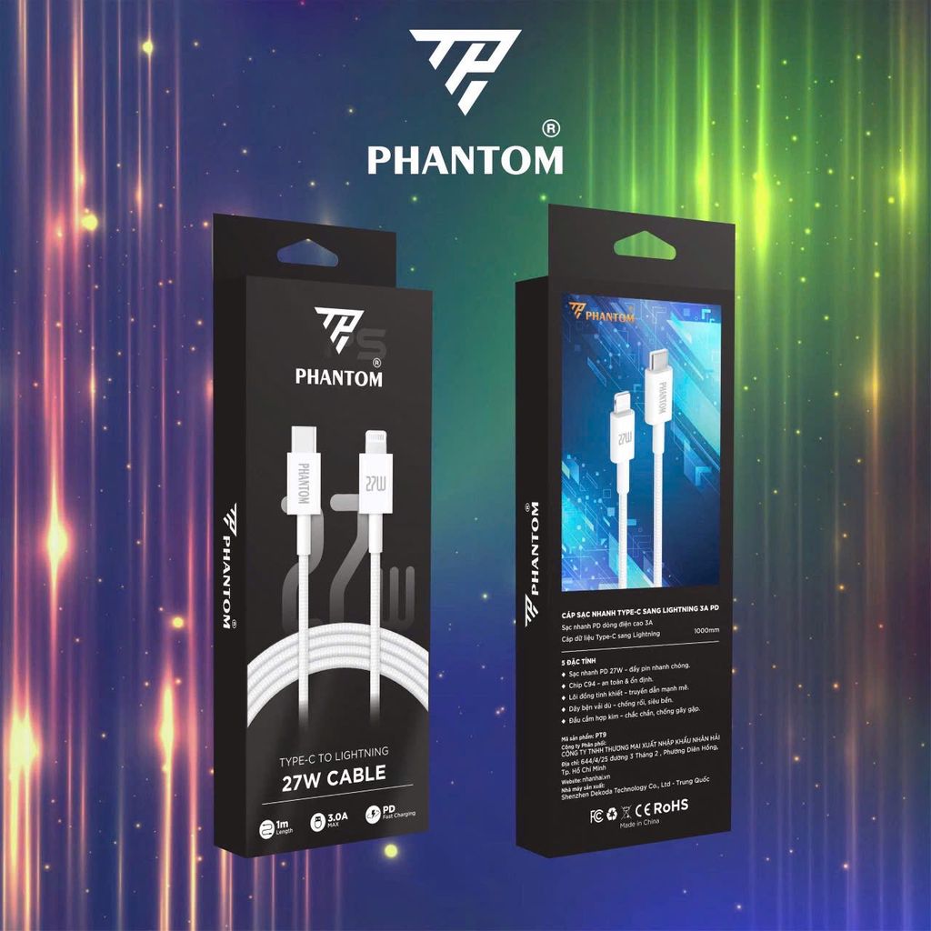 CÁP PHANTOM C TO C + C - L DÂY DÙ CHÍNH HÃNG FREE VAT