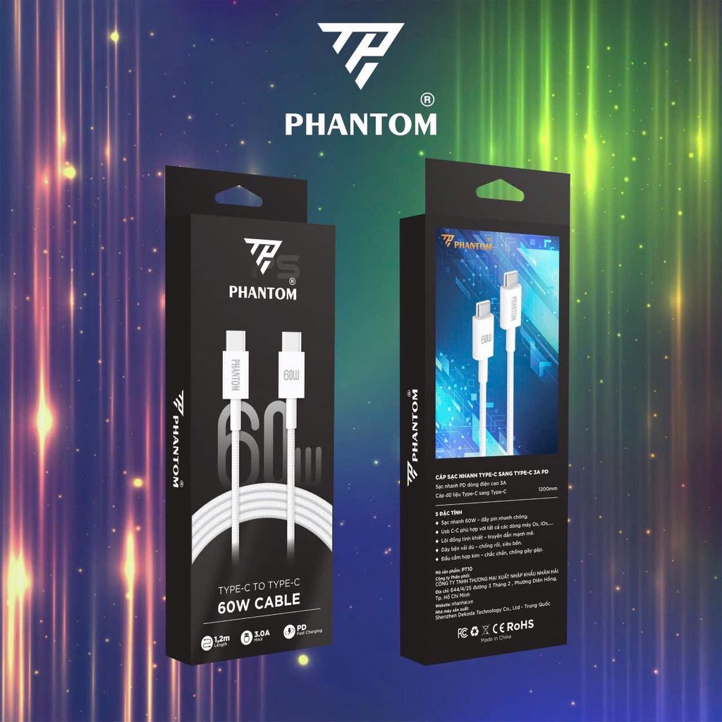 CÁP PHANTOM C TO C + C - L DÂY DÙ CHÍNH HÃNG FREE VAT - Ảnh 2