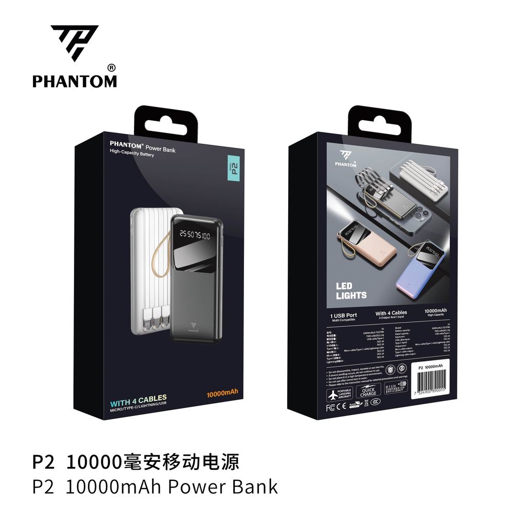 PHANTOM P2 10,000mah kèm 4 dây sạc - Ảnh 6