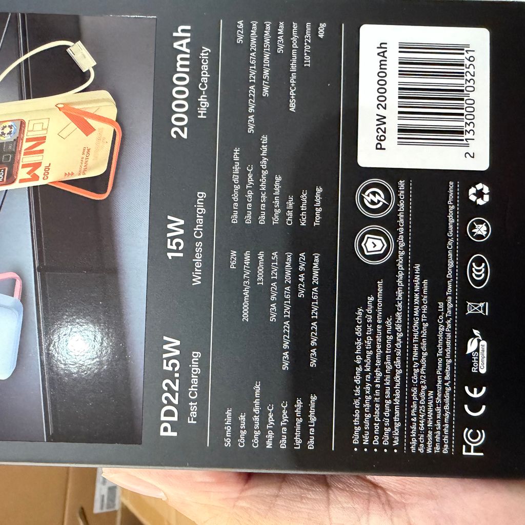 PIN dự phòng magsafe phantom P62 20.000mah - Ảnh 8