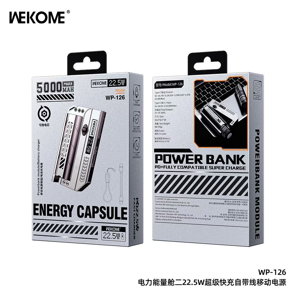 PIN WEKOME WP 126 5.000MAH PIN RỜI - Ảnh 5