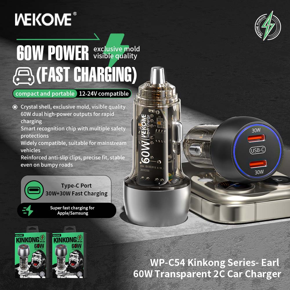 Sạc Ô tô Wekome 60W C54
