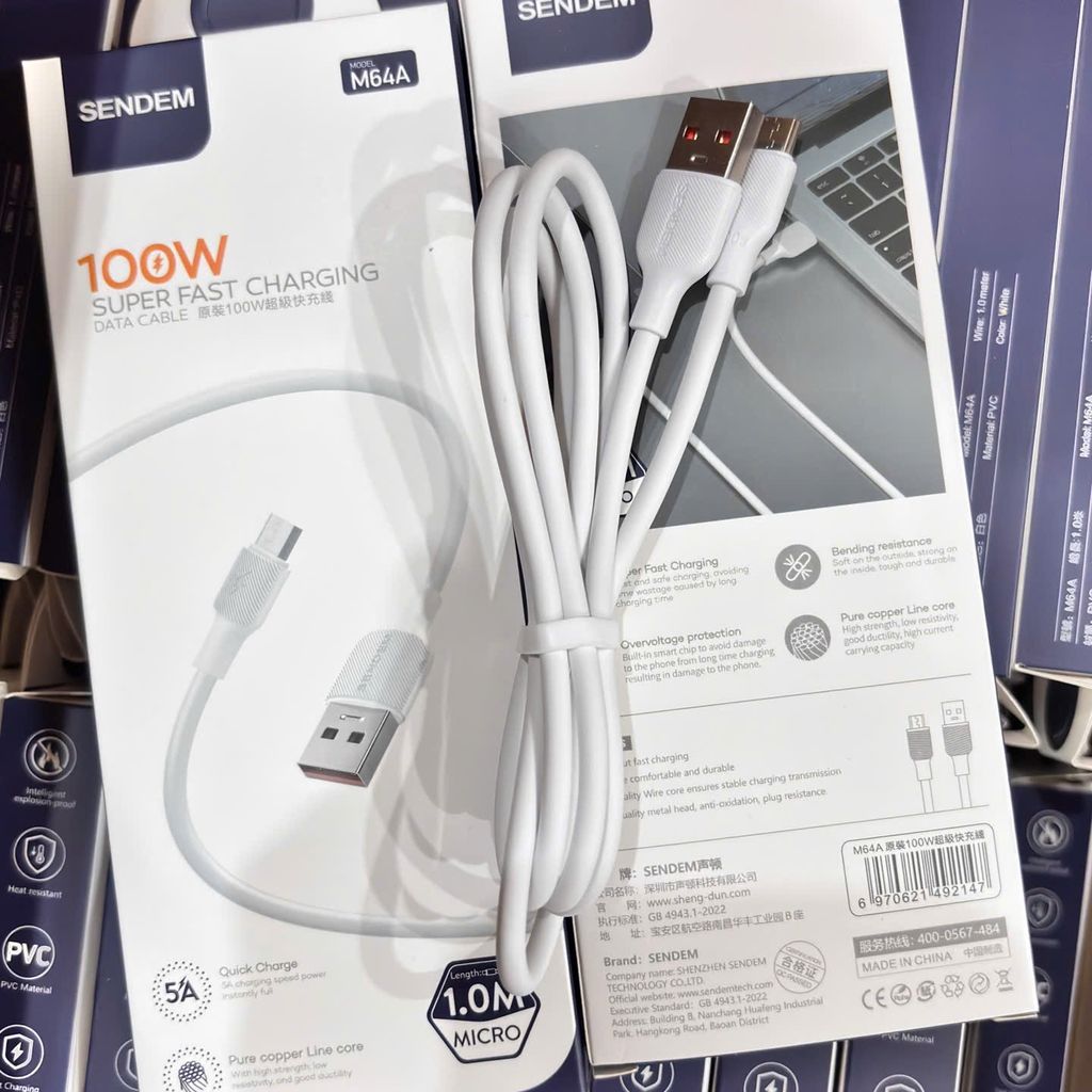 Cáp Sendem M64A micro sạc nhanh