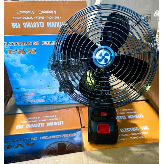 Quạt pin sạc 10 cell, sử dụng liên tục 12 giờ, Quạt bàn 2 tầng, gió siêu mát