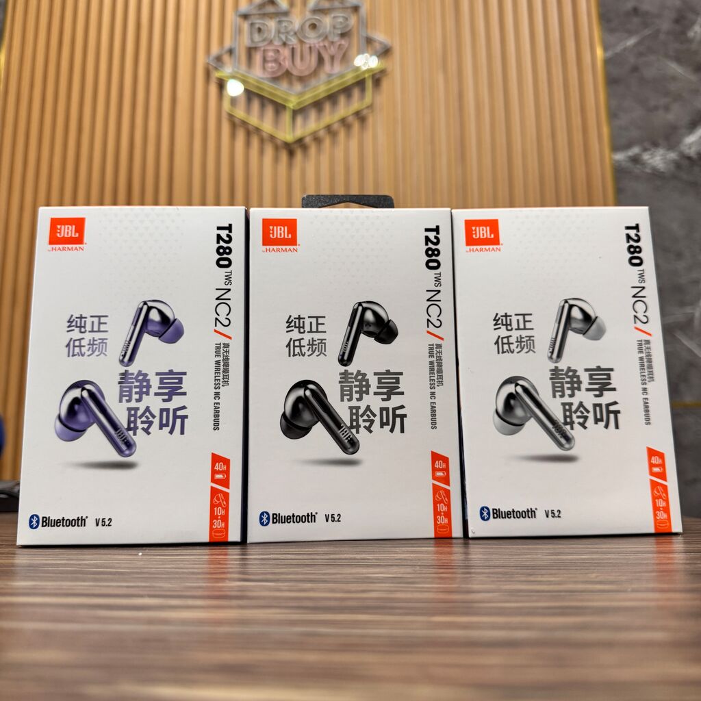 Tai nghe Bluetooth hãng JBL T280 TWS NC2, chống ồn chủ động ANC, hàng chính hãng - Màu trắng