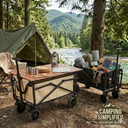 Xe kéo dã ngoại đa năng – kèm bàn xếp tiện dụng, dùng để kéo đồ, camping, du lịch.