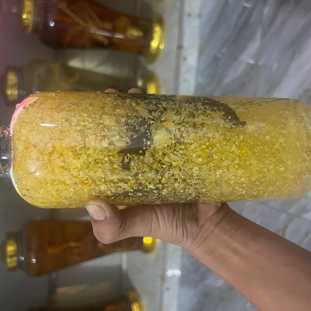 Rượu sáp ong rừng và lá sâm 