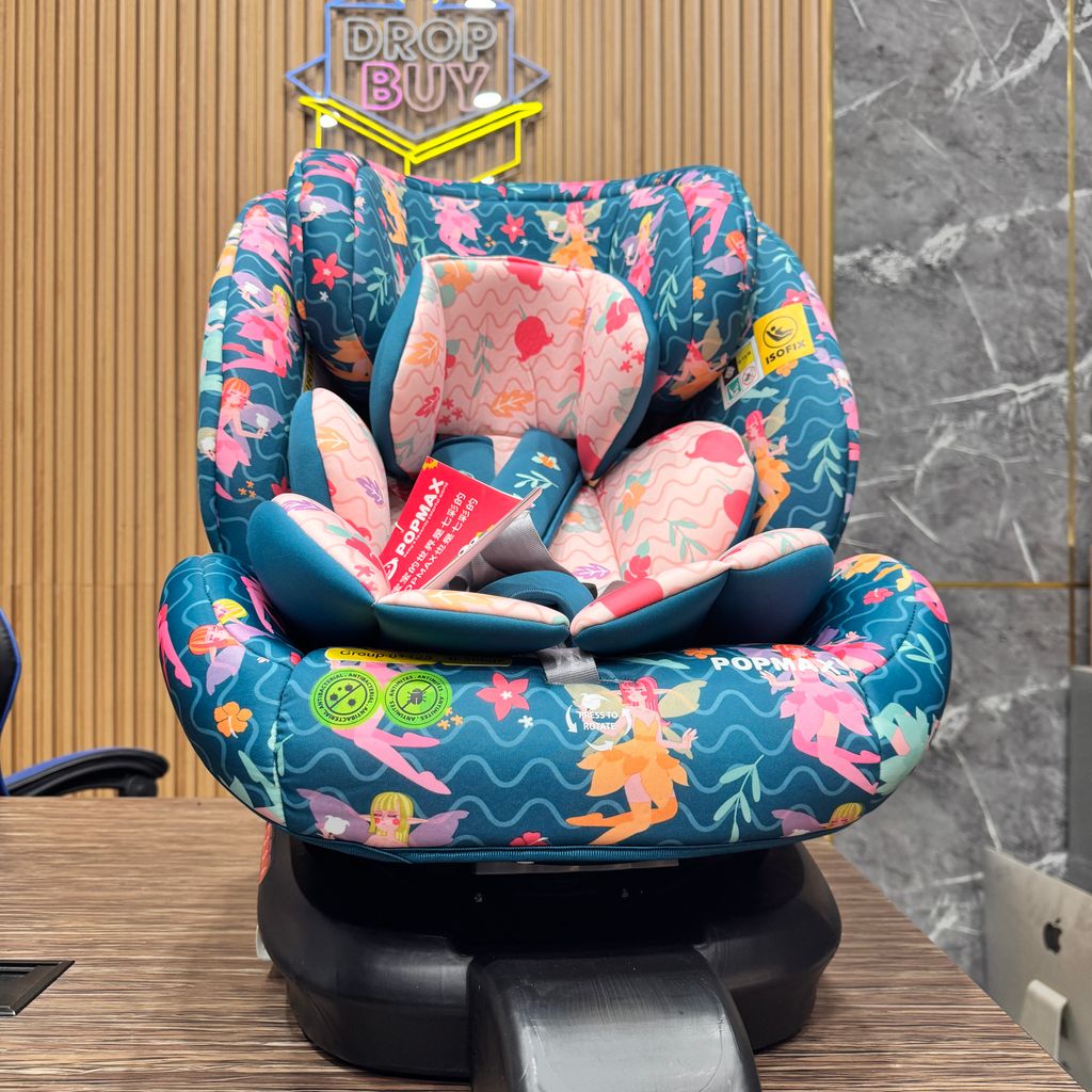 Ghế an toàn ô tô trẻ em POPMAX HOORAY (UK ) – Xoay 360°, khoá iSOFIX, từ 0-12 tuổi