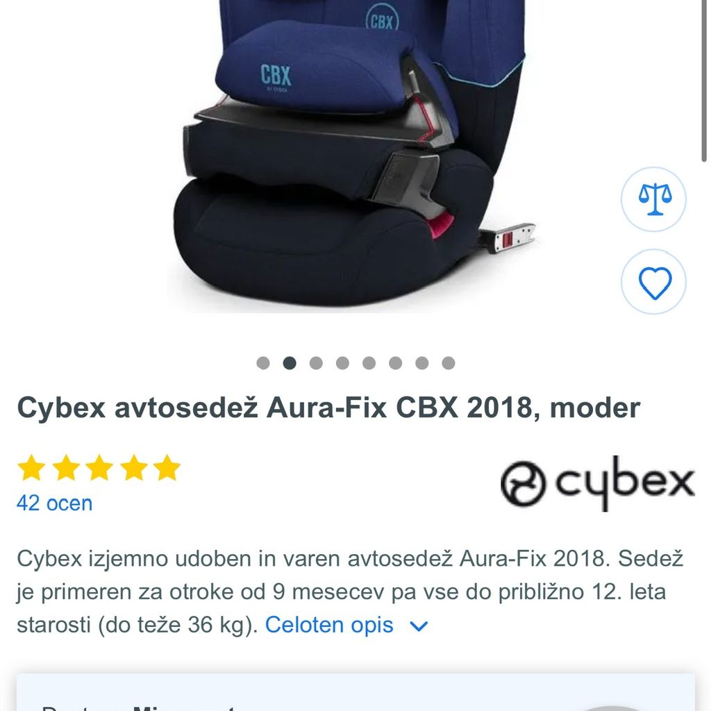 Ghế trẻ em trên ô tô hãng Cybex ( Đức ), cho trẻ từ 9 tháng-12 tuổi, khoá iSOFIX, CBX