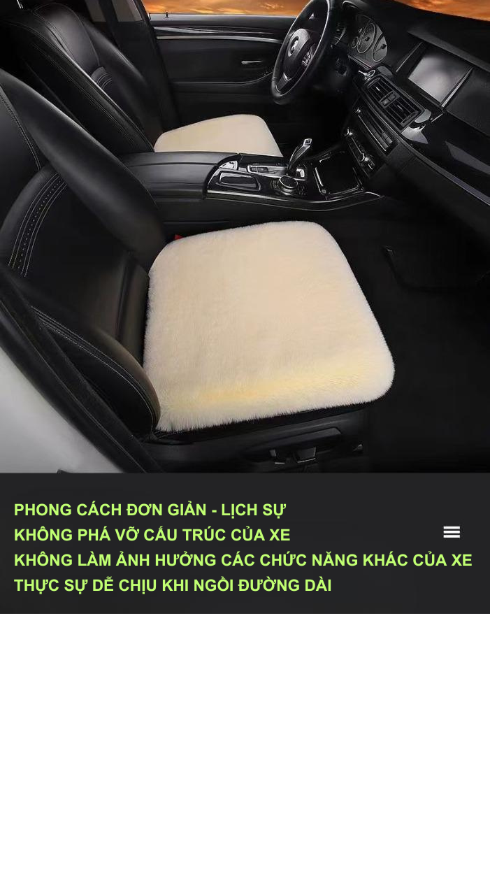 Đệm,Thảm Lông Trải Ghế Oto Cao Cấp-Chất Liệu Vải Nhung Thiết kế chống trượt,Ấm Áp