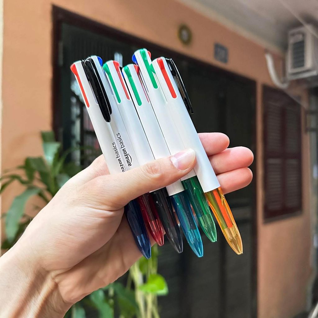 Hộp 5 chiếc Bút bi 4 màu trong 1 Amazoj Basics ( Mỹ )