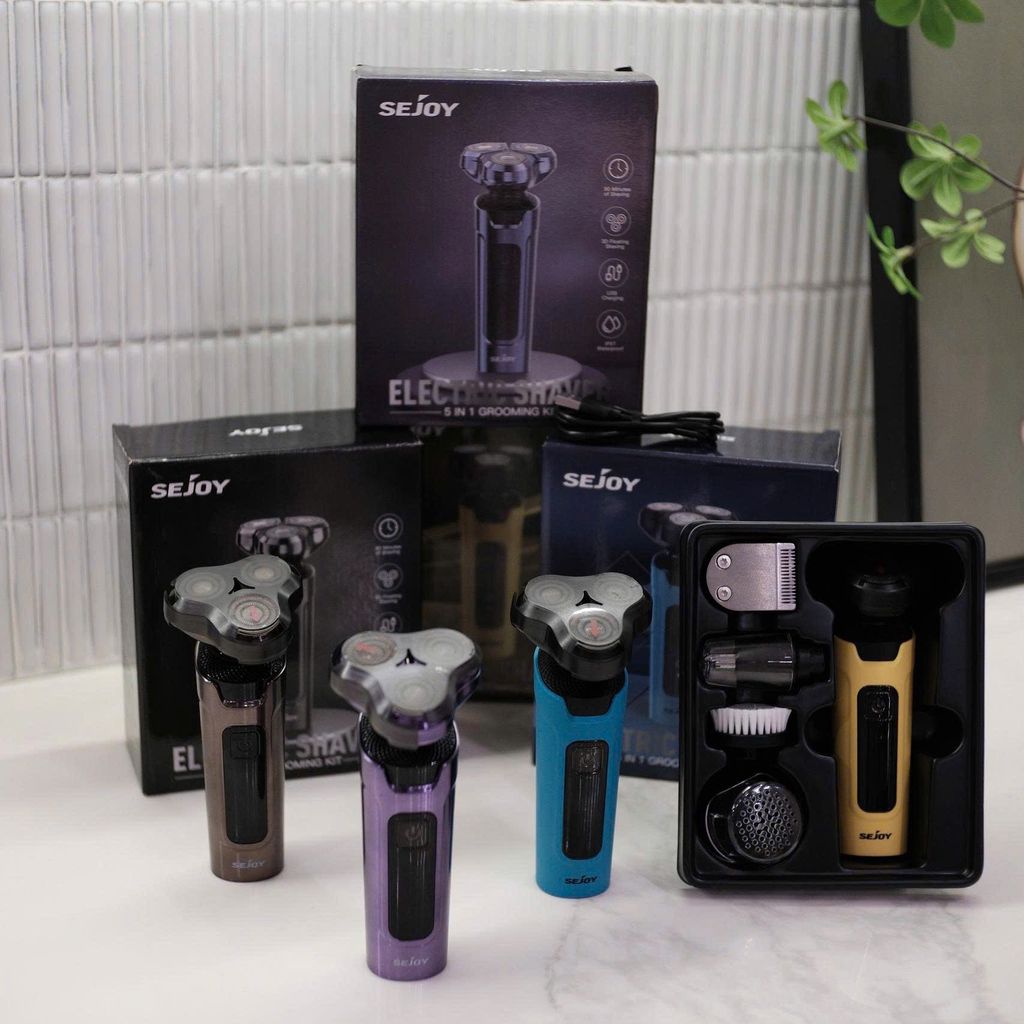 Máy Cạo Râu Điện Đa Năng Sejoy 5in1 – Cạo râu, tỉa tóc, cắt lông mũi, massage, rửa mặt (random màu)