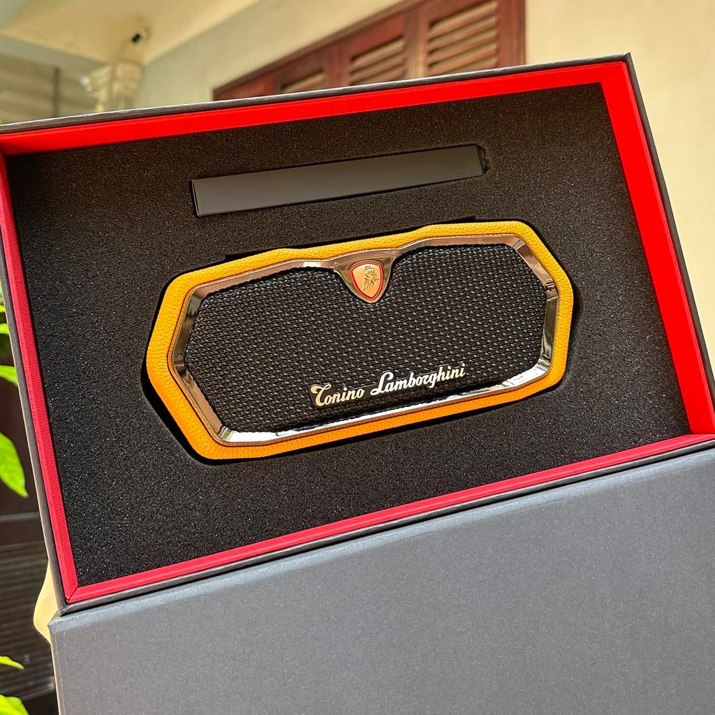 Loa Bluetooth Tonino Lamborghini TL89 – Da Nappa, Logo mạ vàng 18K, có TWS, CS 20W - MÀU VÀNG