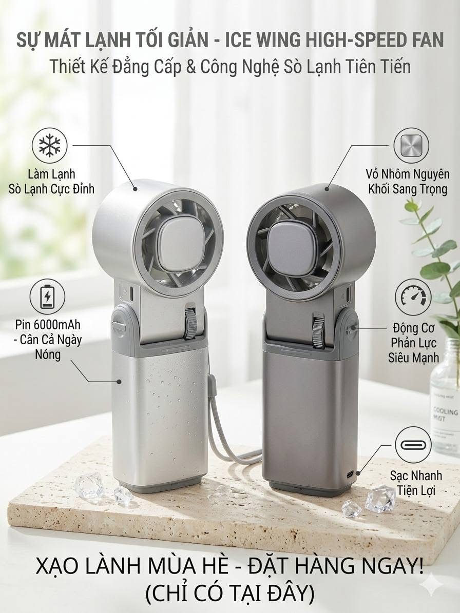Quạt mini cầm tay JF181 Vỏ Nhôm Cao Cấp