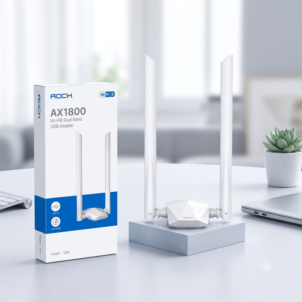 [Kho AD] Bộ Thu WiFi USB AX1800 WiFi 6 ROCK Space Băng Tần Kép / U1A