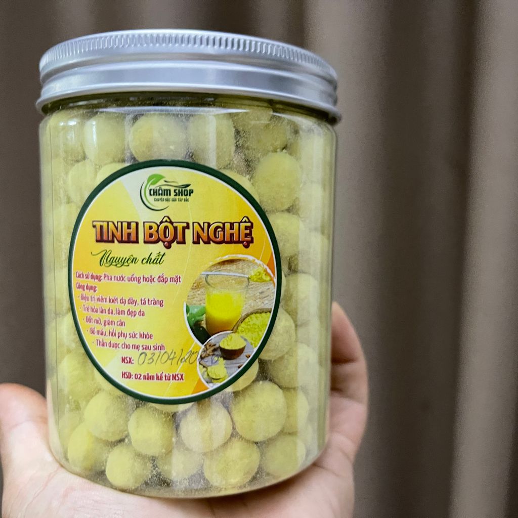 Tinh bột nghệ nếp đỏ viên 500g