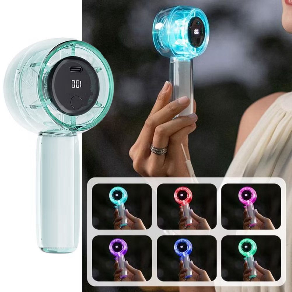 Quạt turbo Q5 cầm tay 100 tốc độ ,pin 1800mAh sd 1-8H có LED đổi màu