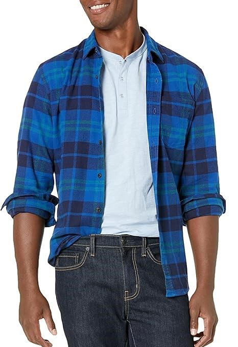 Sơ mi Flannel nam dài tay Amazon Essentials - (size M Âu/Mỹ)