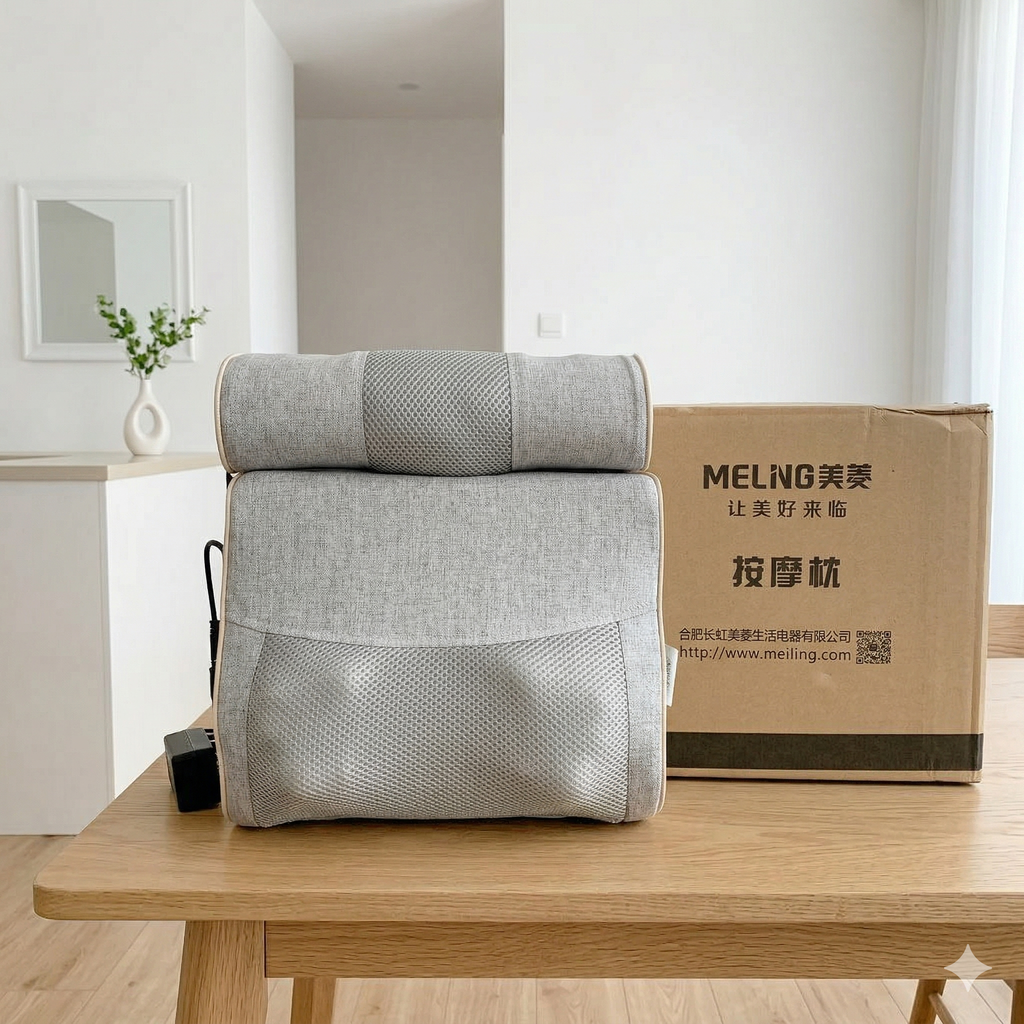 Gối massage MEILING - ZM02, Massage 3D có bi đá nóng