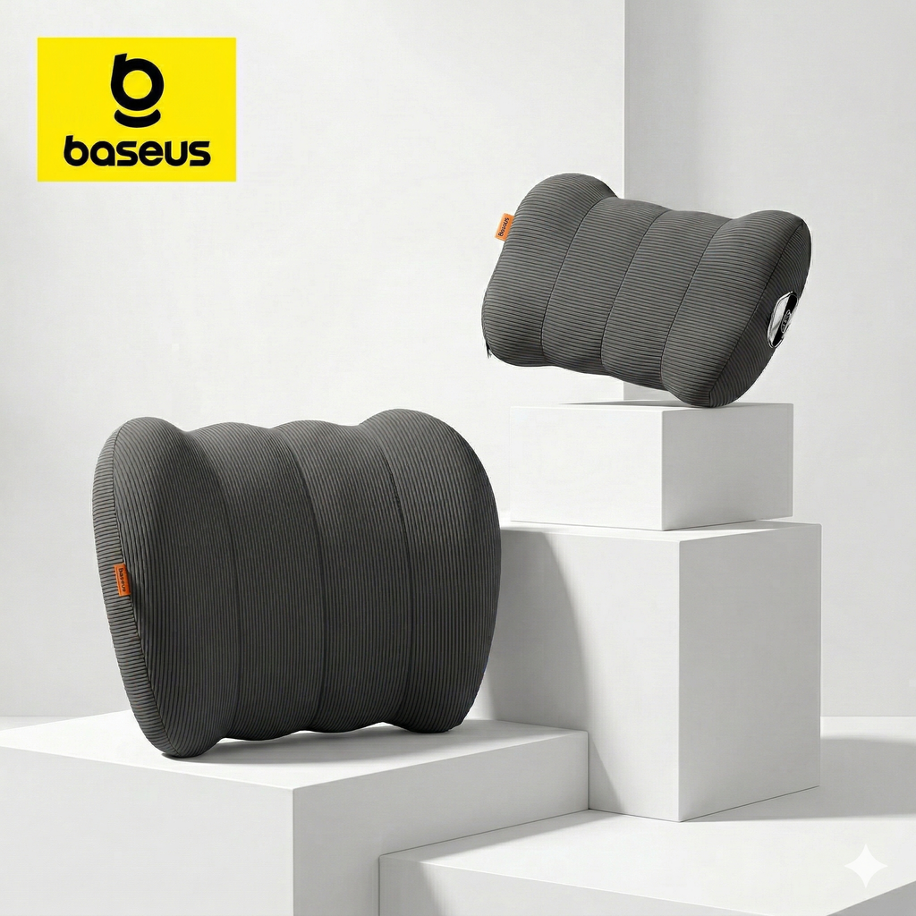 Combo gối cao su non tựa đầu & tựa lưng BASEUS PB5012Z dành cho ô tô & ghế làm việc - FULL BOX