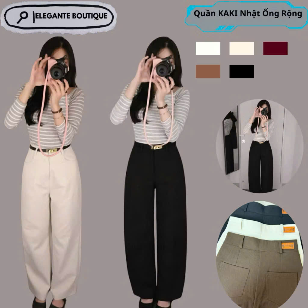 M113 - Quần kaki Nhật mác da - dáng suông bản 96-98cm