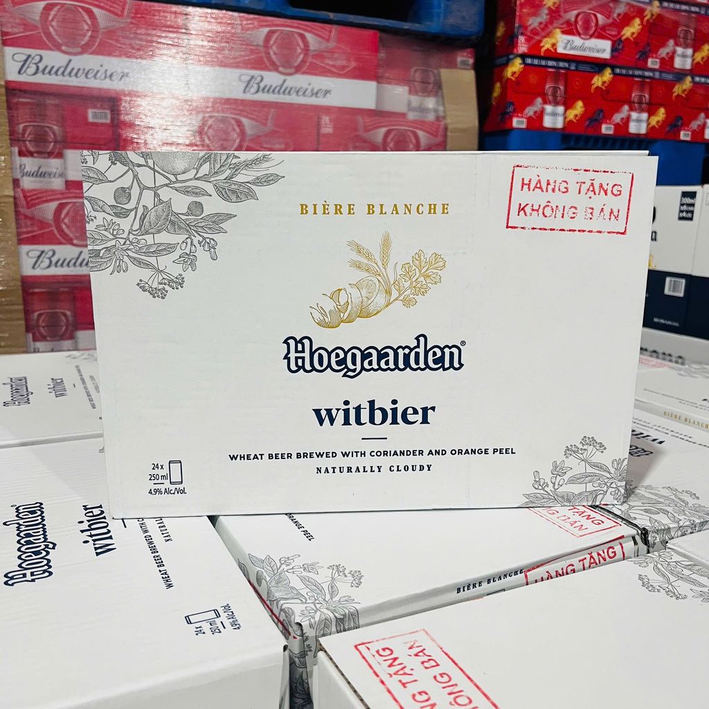Bia Bỉ Hoegaarden White 4.9% – thùng 24 lon 250ml (phiên bản hàng tặng)