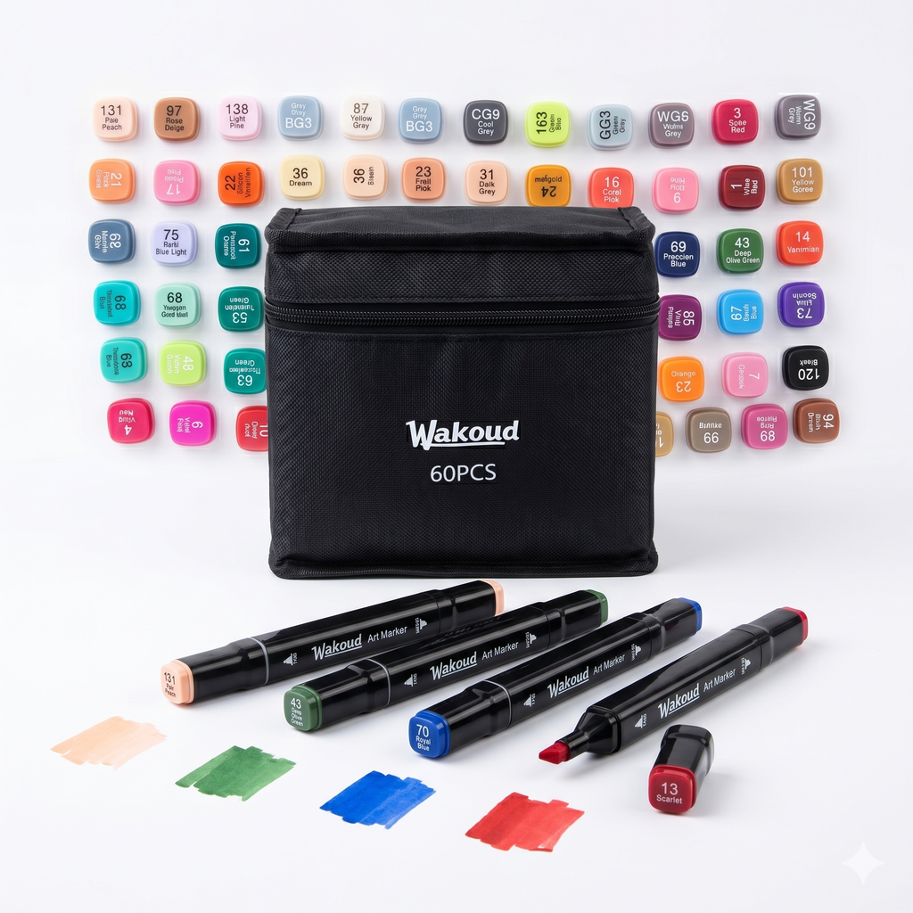 Bộ 60 Bút Màu hãng Wakoud Art Maker ( kèm túi vải)