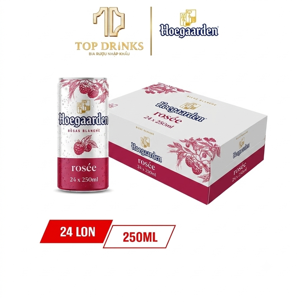 Bia Hoegaarden Rosee 250ml x24 lon Date 28.10.2026