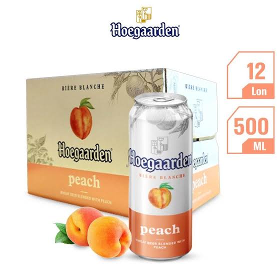 Bia Hoegaarden Peach 500ml – Thùng 12 lon date T9.2026