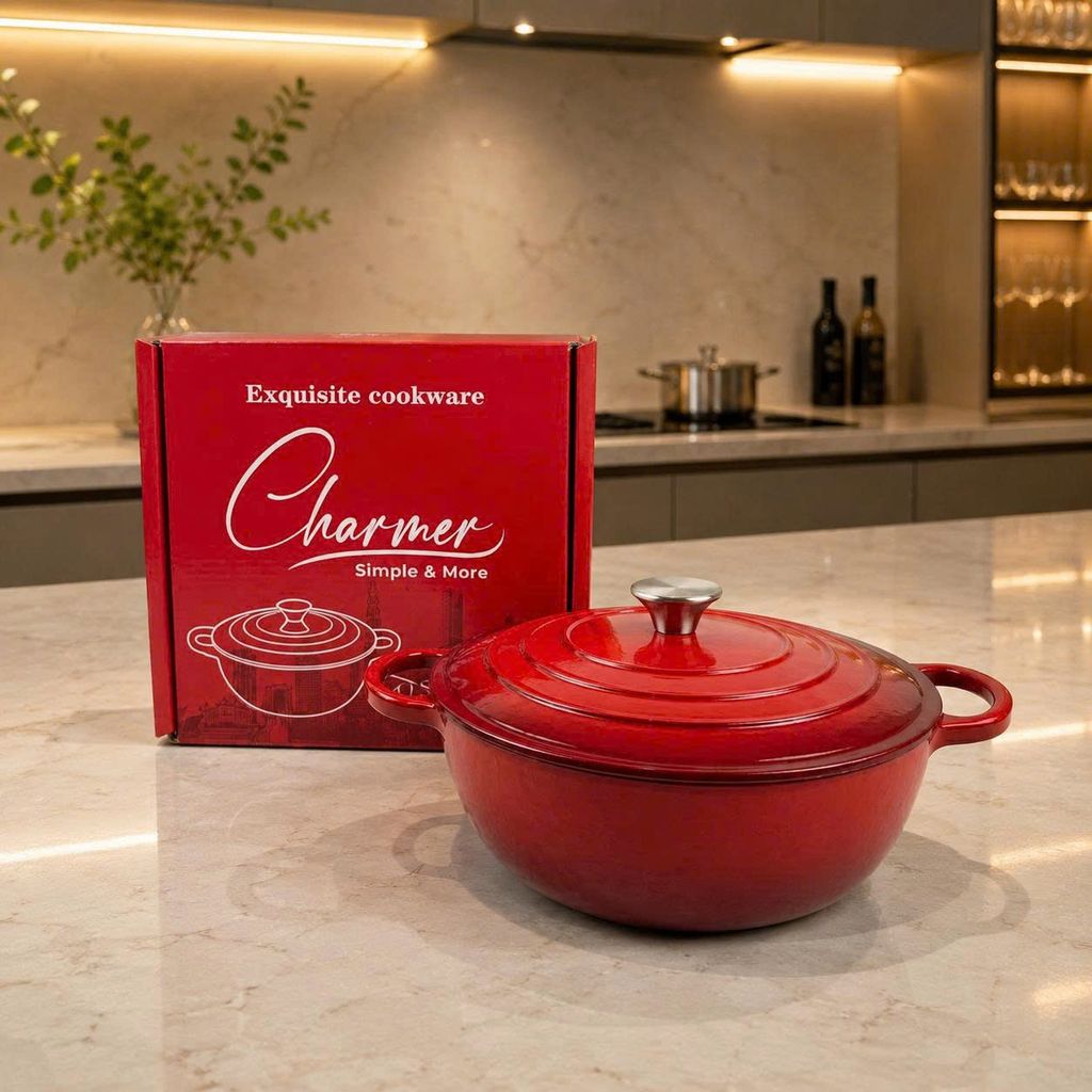 Nồi gang đúc nguyên khối chính hãng thương hiệu Charmer, sz 26cm