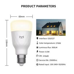 Bản quốc tế - Bóng đèn LED thông minh XIAOMI Yeelight W3 E26/E27, điều khiển A…