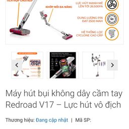 Máy hút bụi không dây cầm tay Redroad V17, hàng mới full box, thiếu đầu quét c…