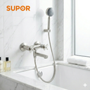 Bộ sen tắm SUPOR 212302-02-LS, có vòi rửa chân, bát sen to, inox 304 xịn